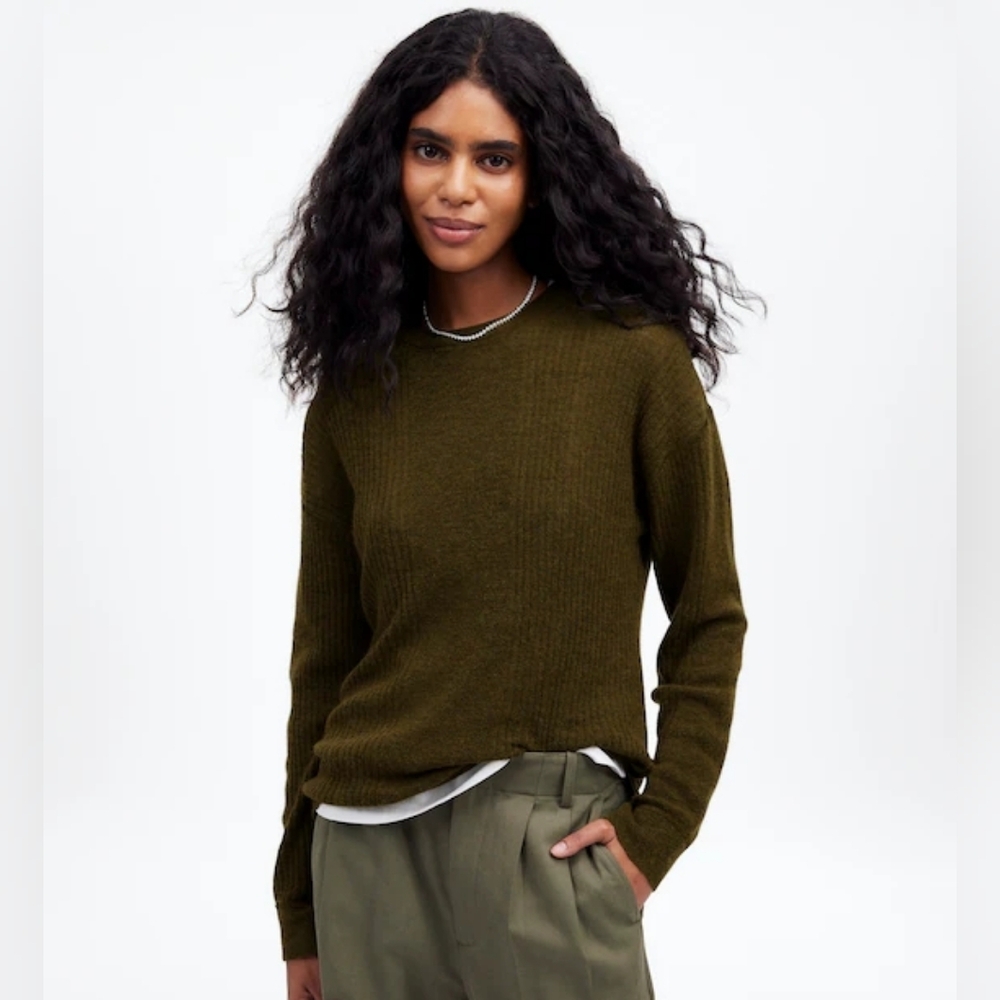 Madewell Ribbed Alpaca-Blend Crewneck Sweater
